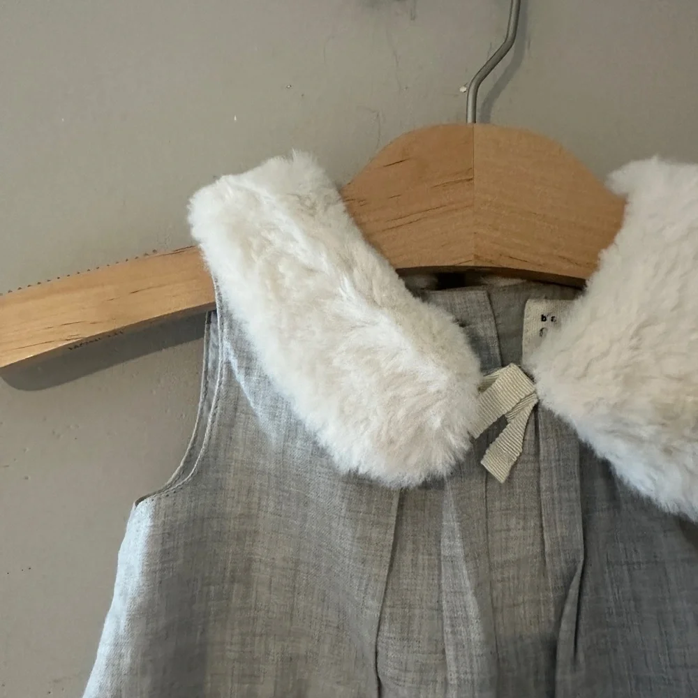 $18 ADD ON Baby Gap winter dress‎ faux-fur collar 6-12M Zara Mini Boden